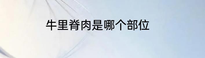牛里脊肉是哪个部位