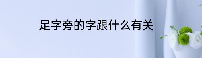 足字旁的字跟什么有关