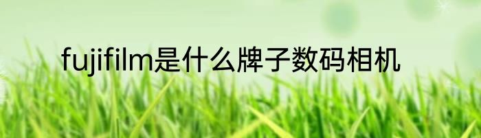 fujifilm是什么牌子数码相机