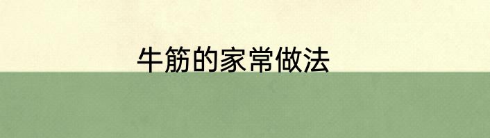 牛筋的家常做法