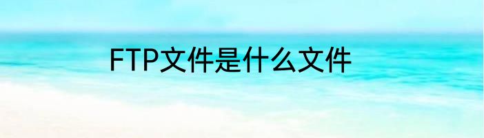 FTP文件是什么文件