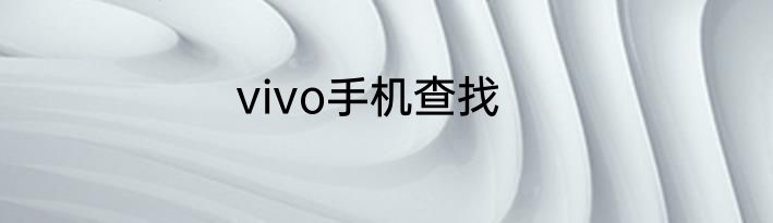 vivo手机查找