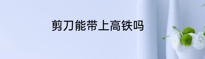 剪刀能带上高铁吗