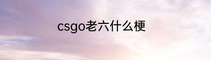 csgo老六什么梗