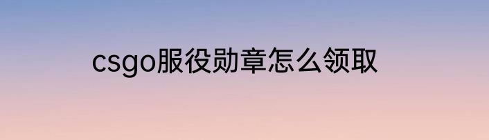 csgo服役勋章怎么领取