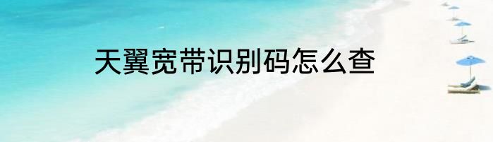 天翼宽带识别码怎么查