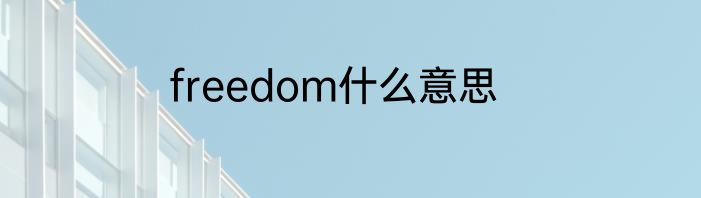 freedom什么意思