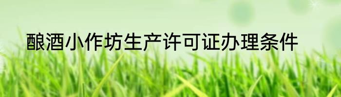 酿酒小作坊生产许可证办理条件