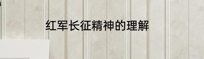 红军长征精神的理解