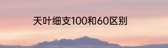 天叶细支100和60区别