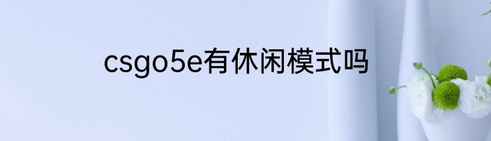 csgo5e有休闲模式吗
