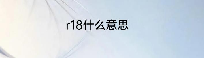 r18什么意思