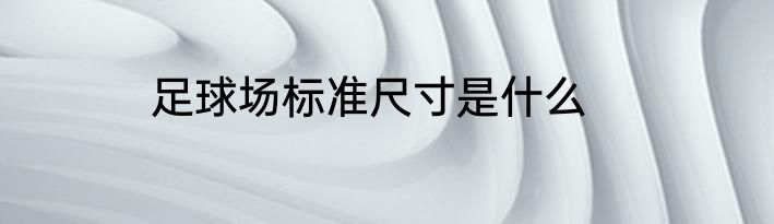 足球场标准尺寸是什么