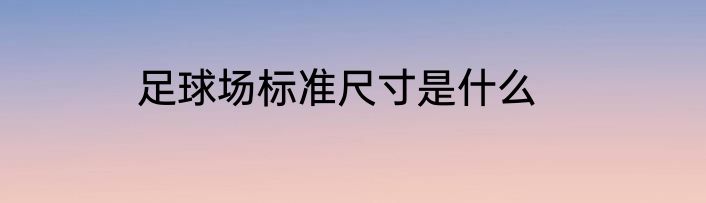 足球场标准尺寸是什么