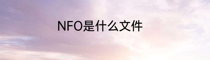 NFO是什么文件