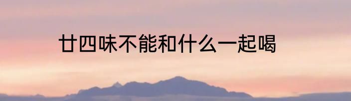 廿四味不能和什么一起喝