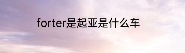 forter是起亚是什么车