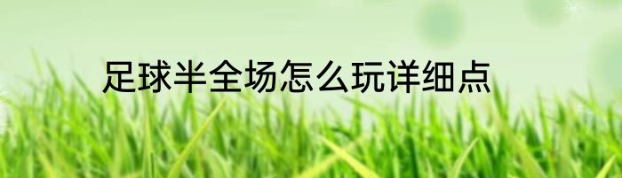 足球半全场怎么玩详细点