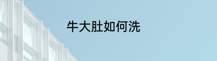 牛大肚如何洗