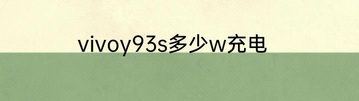 vivoy93s多少w充电