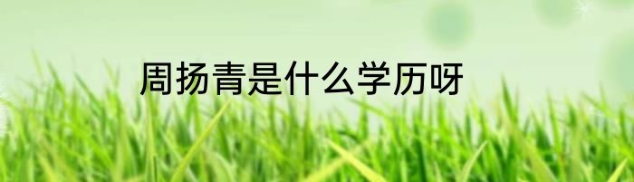 周扬青是什么学历呀