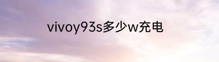 vivoy93s多少w充电