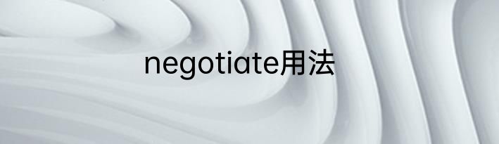 negotiate用法