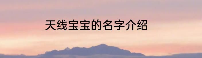 天线宝宝的名字介绍