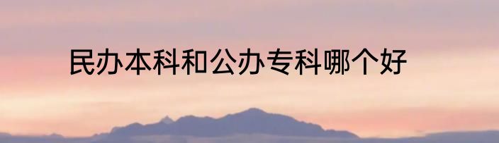 民办本科和公办专科哪个好