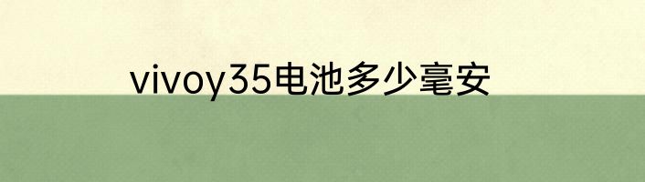vivoy35电池多少毫安