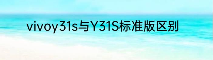 vivoy31s与Y31S标准版区别