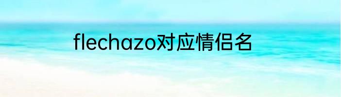 flechazo对应情侣名
