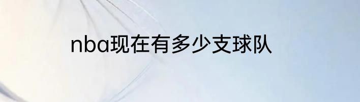 nba现在有多少支球队