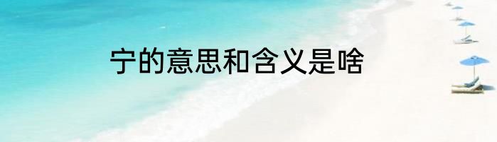 宁的意思和含义是啥
