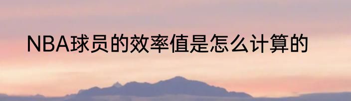 NBA球员的效率值是怎么计算的