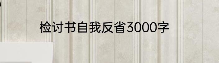 检讨书自我反省3000字