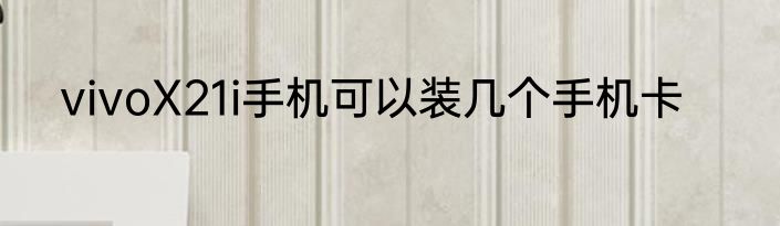 vivoX21i手机可以装几个手机卡
