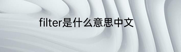 filter是什么意思中文