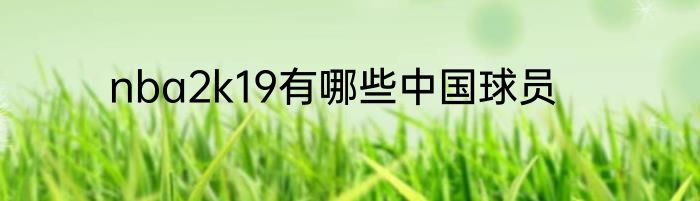 nba2k19有哪些中国球员