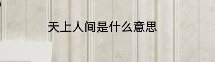 天上人间是什么意思