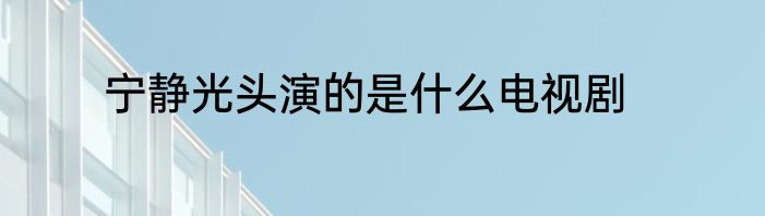 宁静光头演的是什么电视剧