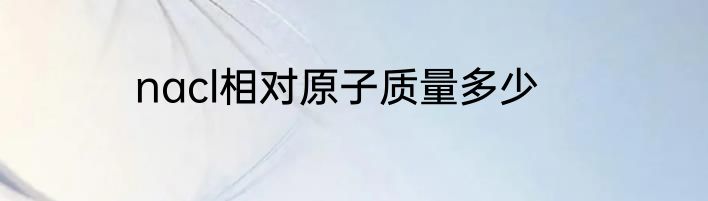 nacl相对原子质量多少