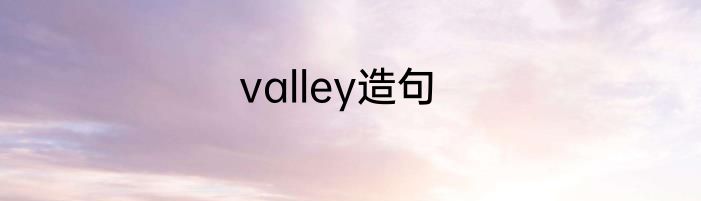 valley造句