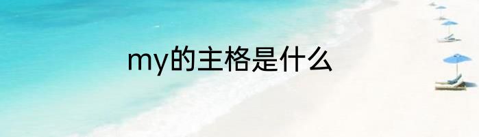 my的主格是什么