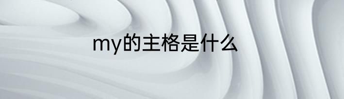 my的主格是什么