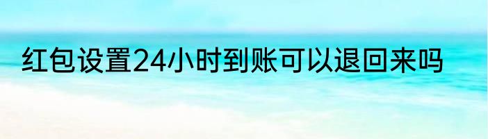 红包设置24小时到账可以退回来吗