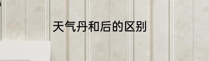 天气丹和后的区别
