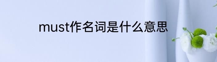 must作名词是什么意思