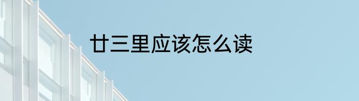 廿三里应该怎么读