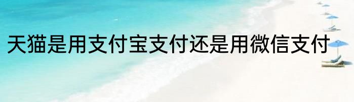 天猫是用支付宝支付还是用微信支付